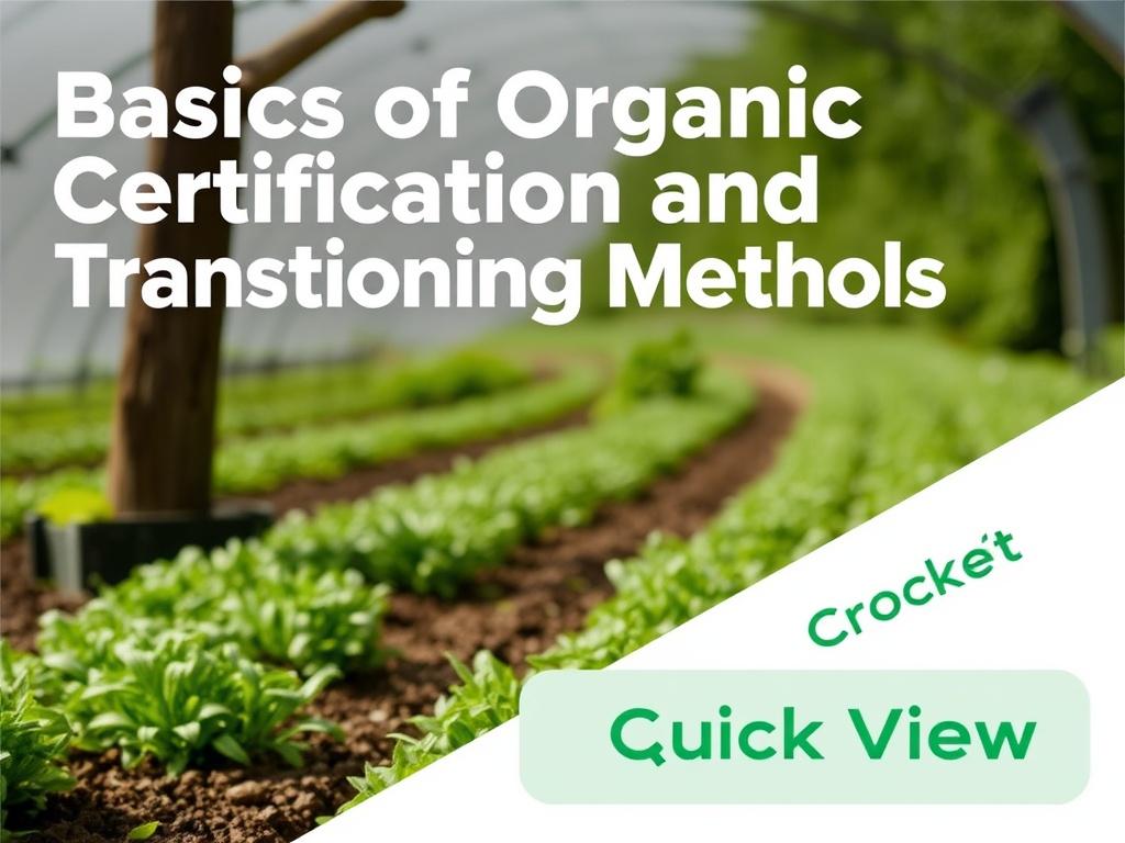     Basics of Organic Certification and Transitioning Methods. Practical checklist (quick view)