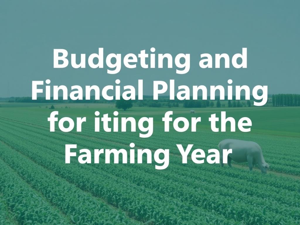 Budgeting and financial planning for the farming year: a practical roadmap